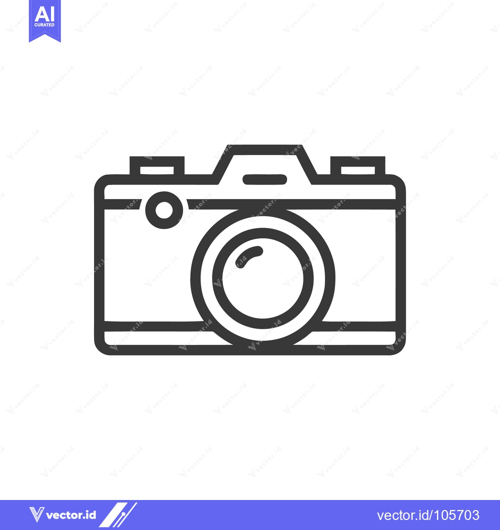 Premium Vector of Minimalist Camera Icon: Clean Line Art for Photography Concepts