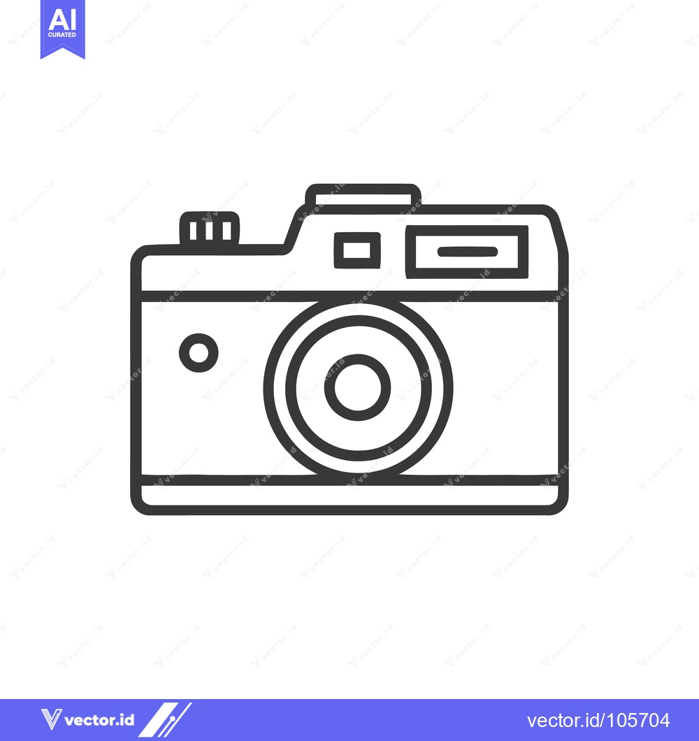 Premium Vector dari Minimalist Camera Icon: Clean Line Art Photography Symbol