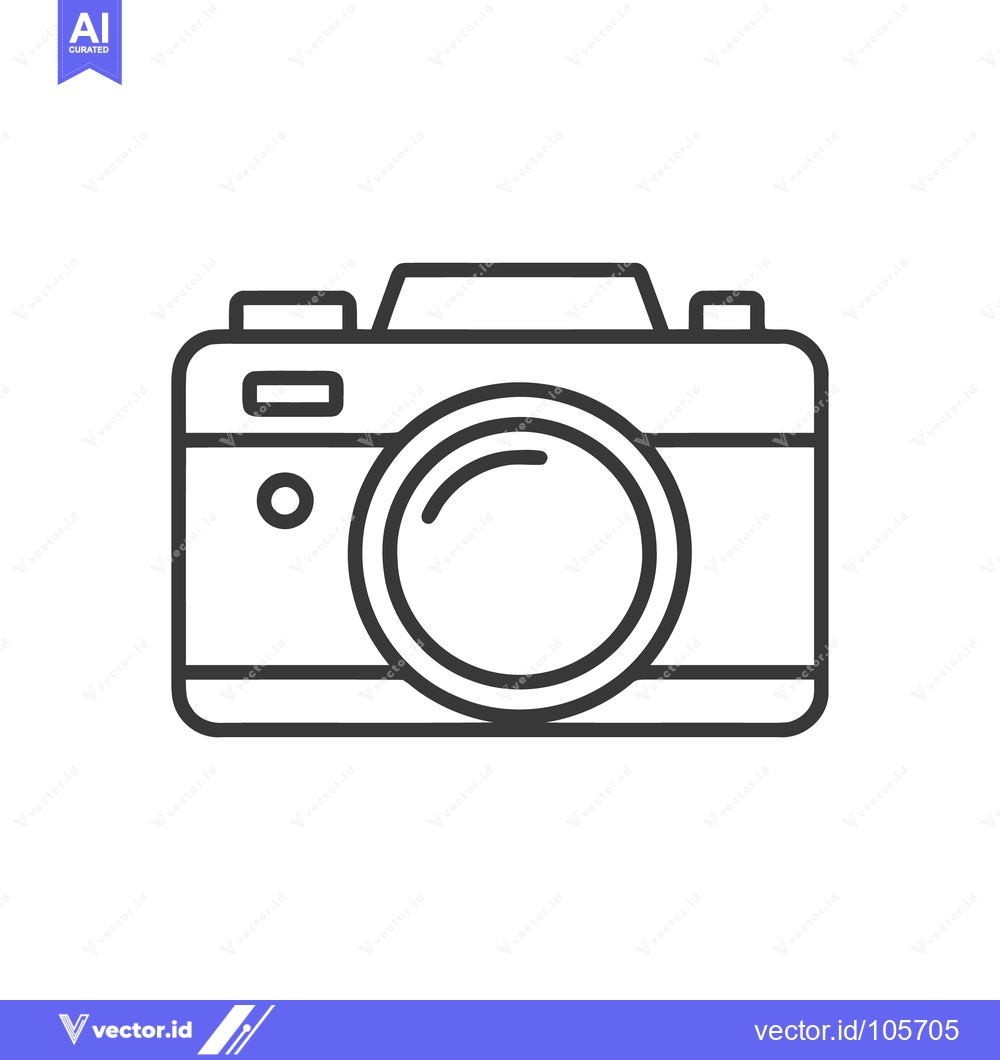 Premium Vector dari Minimalist Camera Icon: Sleek Line Art for Photography Concepts