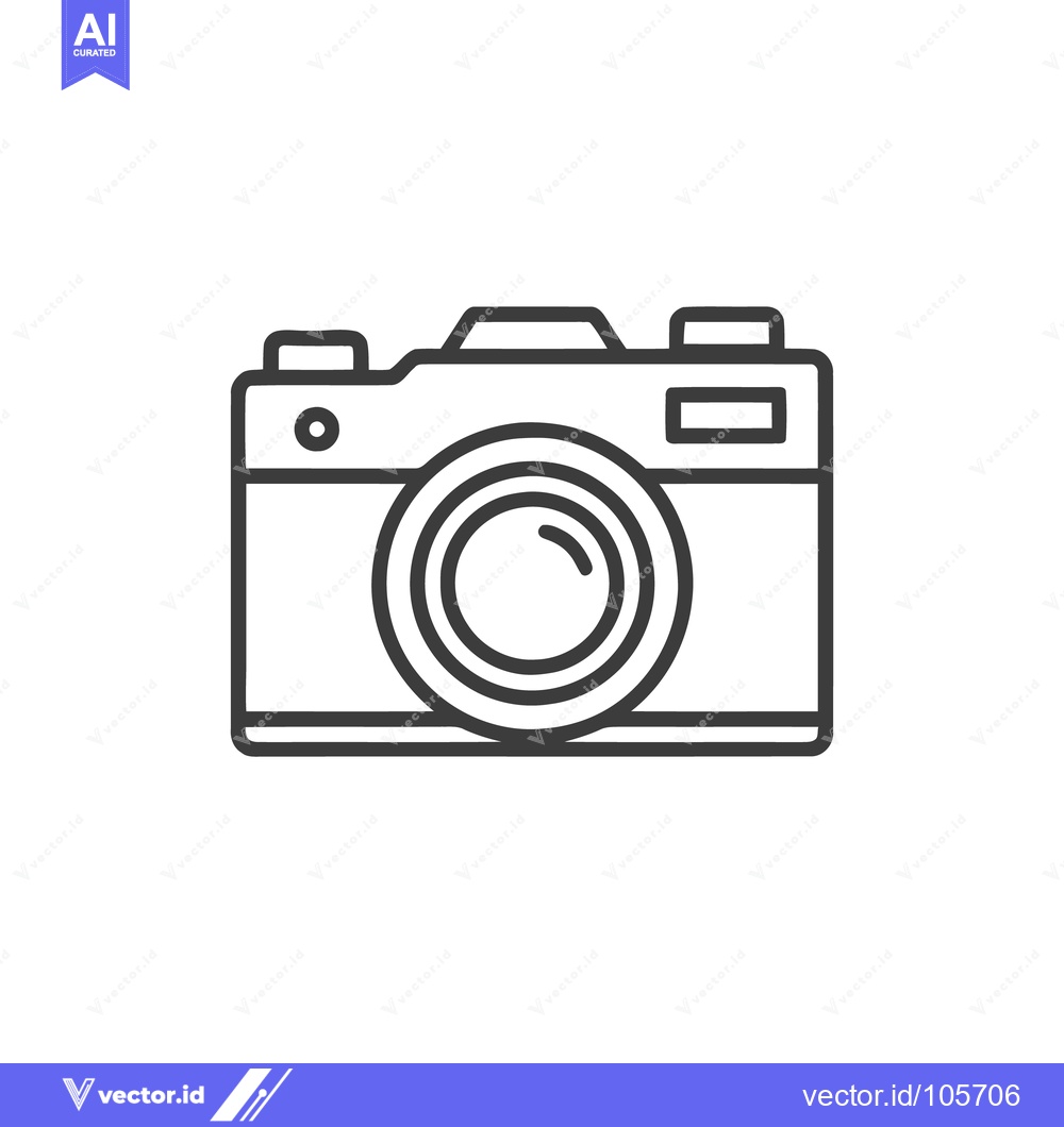 Premium Vector dari Minimalist Camera Icon: Clean Line Art for Photography Concepts