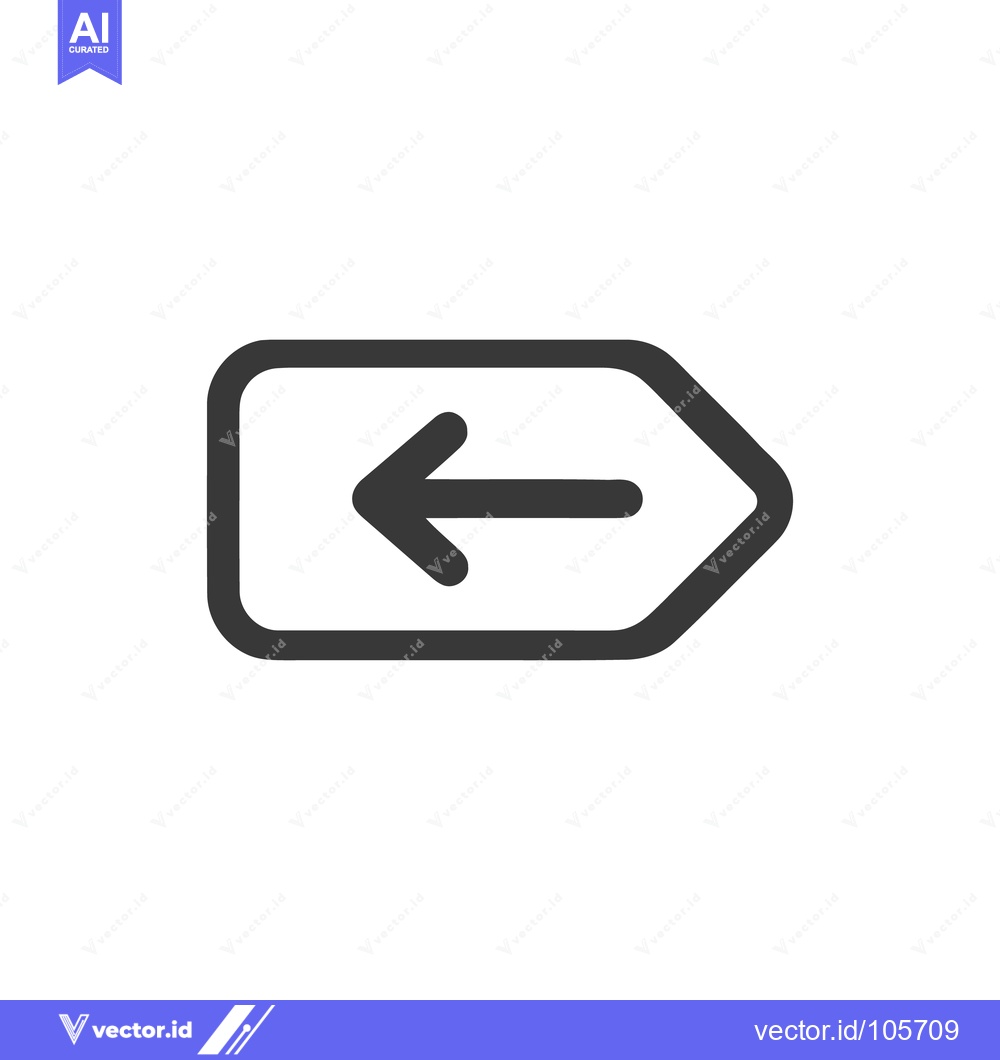 Premium Vector dari Backspace Key Icon: Simple Dark Gray Arrow on White Background