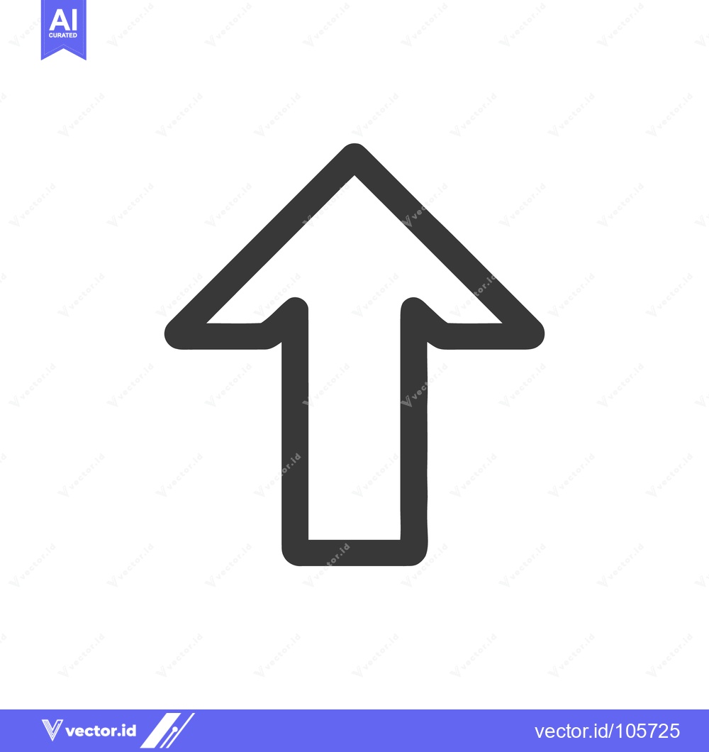 Premium Vector dari Bold Upward Arrow Icon on White Background, Directional Symbol