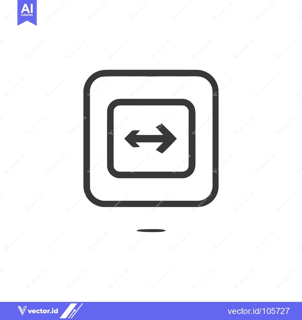 Premium Vector dari Simple Rounded Square Icon with Double-Headed Arrow on White Backgroun