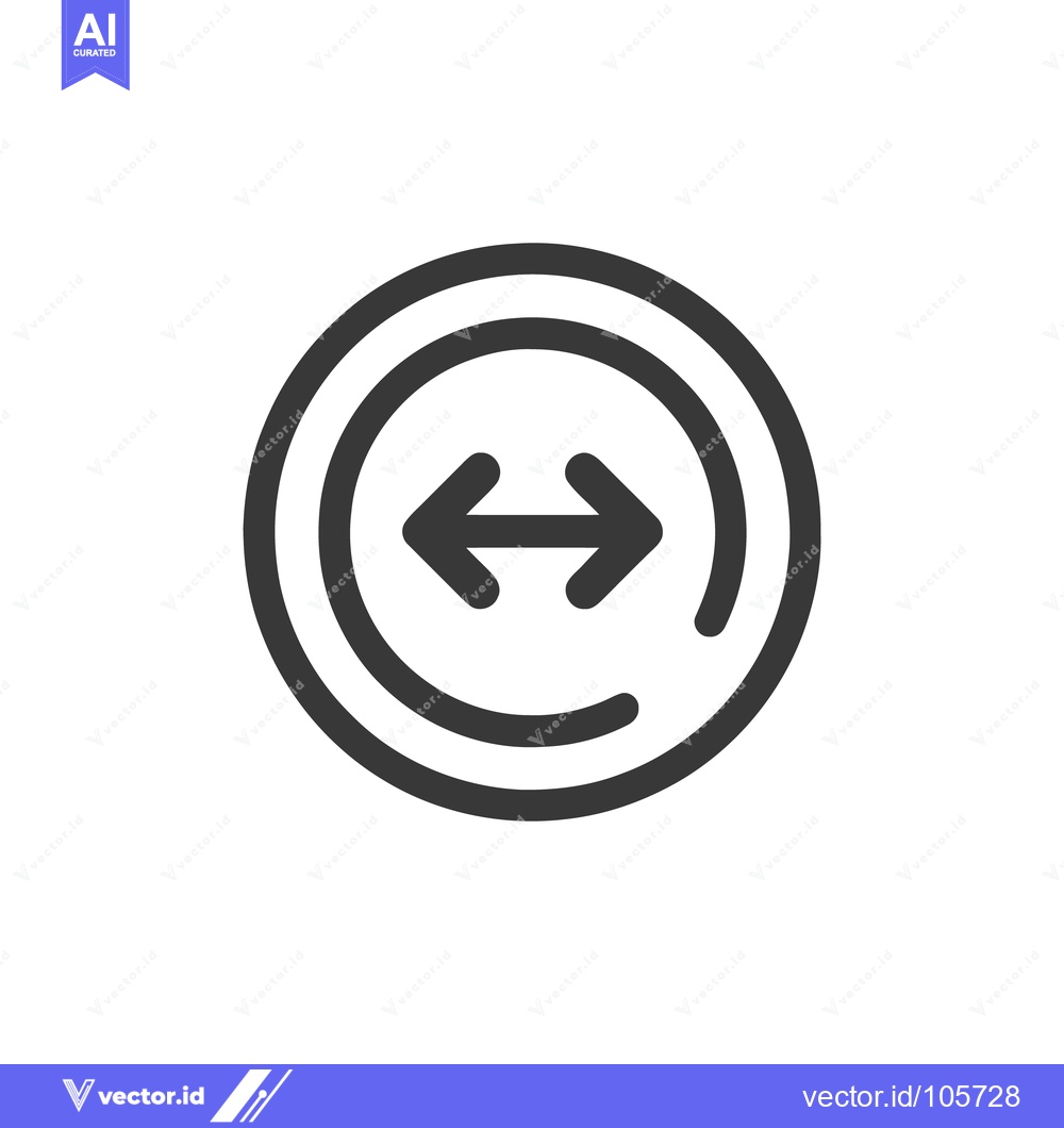 Premium Vector of Circular Arrows Icon: Bidirectional Movement, Simple Design, Minimalis