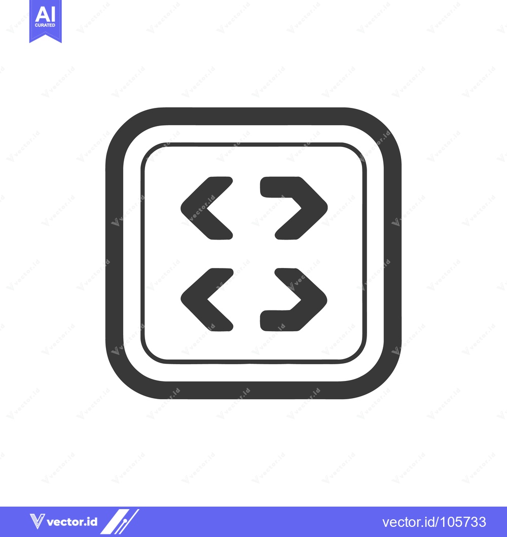Premium Vector dari Simple Gray Code Icon in Rounded Square Frame on White Background