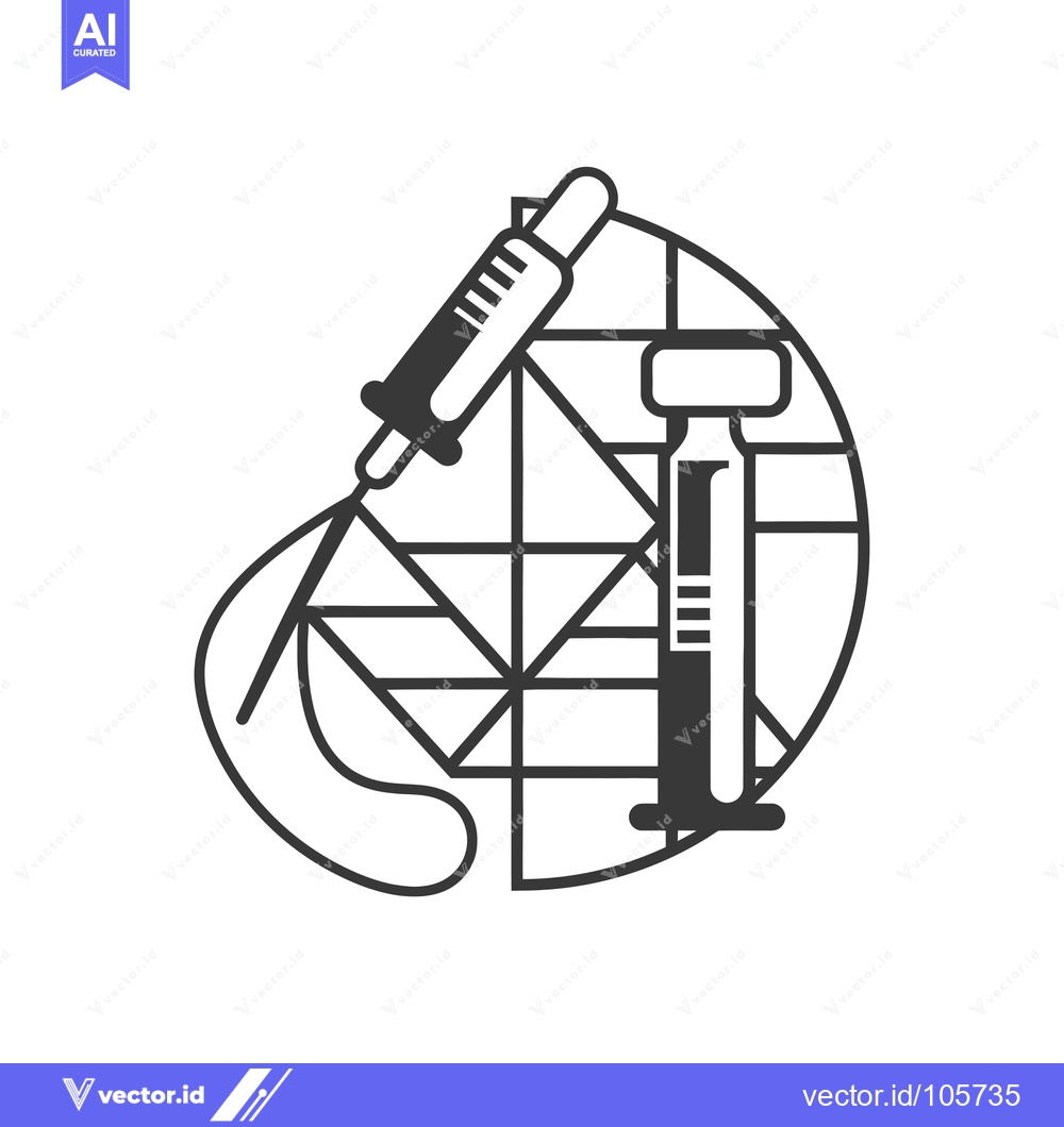 Premium Vector dari Syringe and Test Tube with Geometric Background