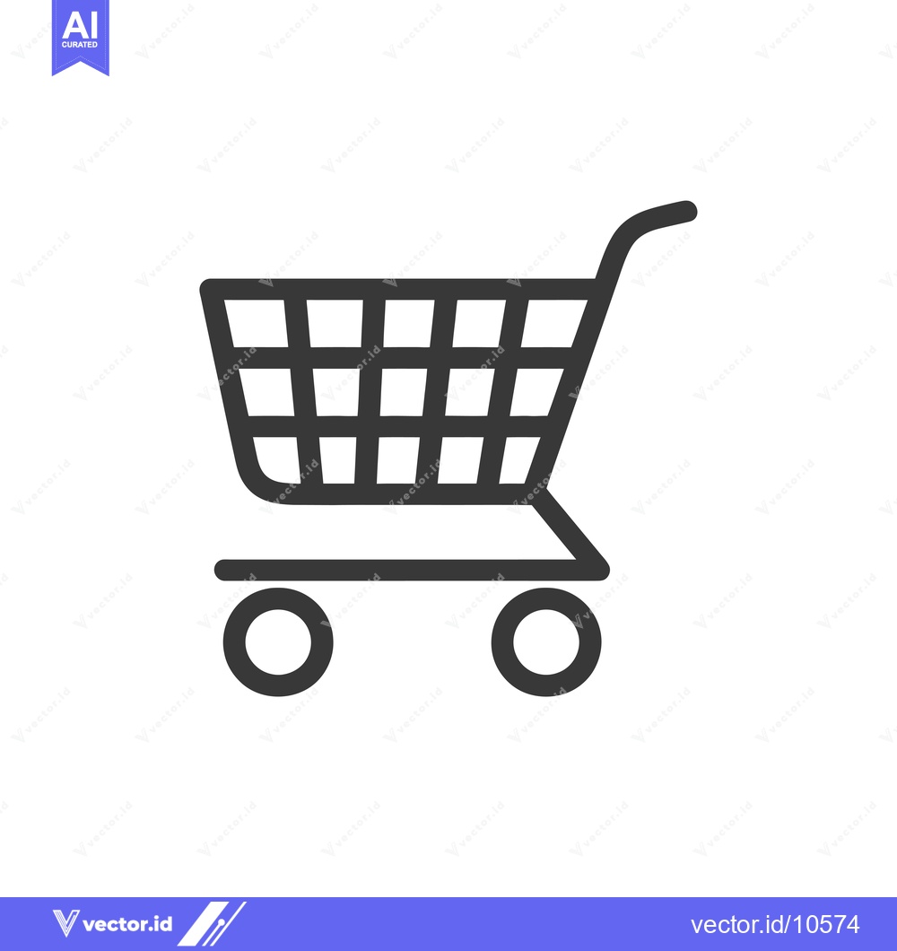 Premium Vector dari A Black and White Line Drawing of a Shopping Cart