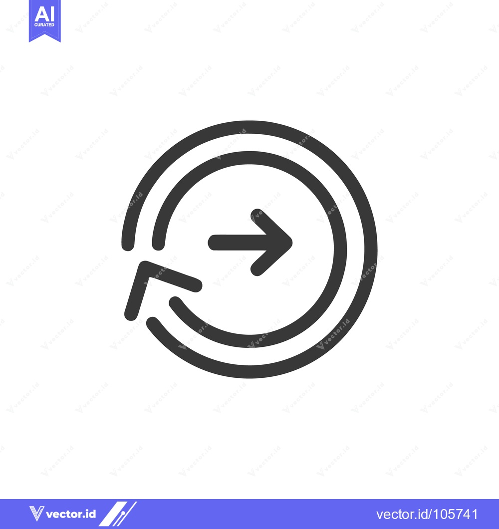 Premium Vector dari Circular Arrow Icon: Rotation, Direction, and Flow in Minimalist Desig