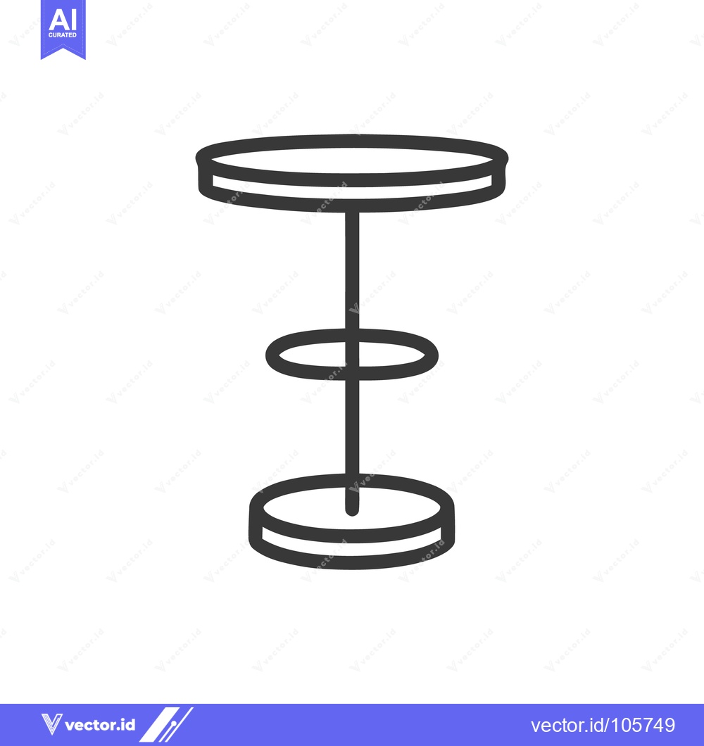 Premium Vector dari Minimalist Three-Tiered Stand Icon, Simple Line Art Design