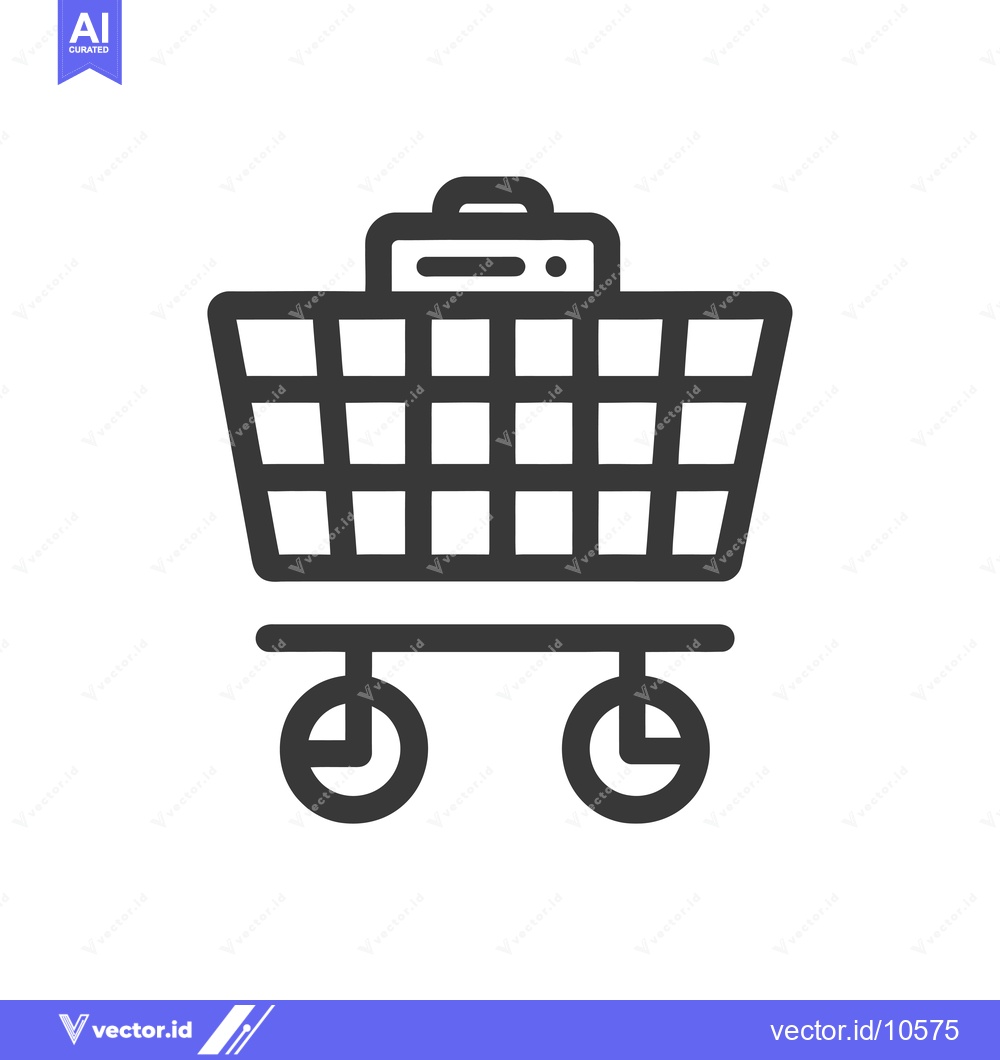 Premium Vector dari A black and white line drawing of a shopping cart
