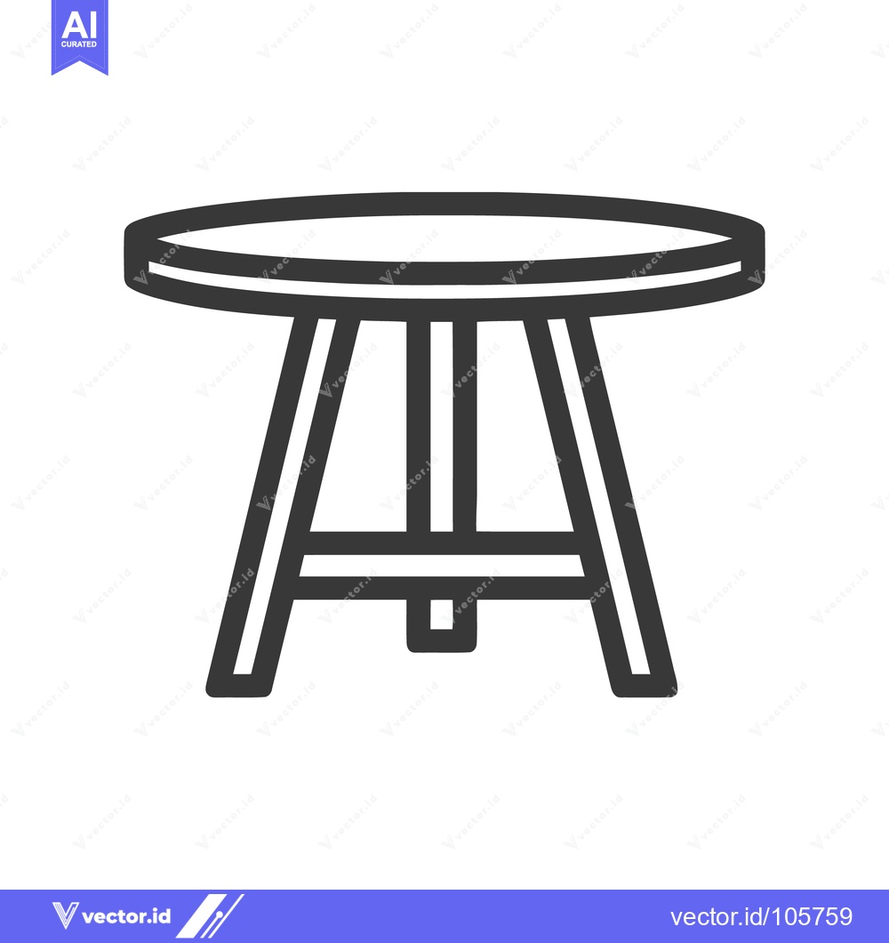 Premium Vector of Minimalist Round Table Icon with Geometric Leg Design