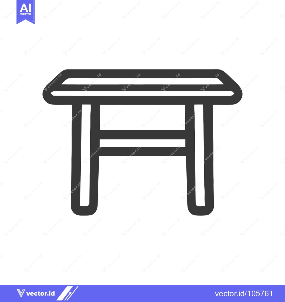 Premium Vector of Minimalist Table Icon: Bold Outline, Simple Design, Furniture Symbol