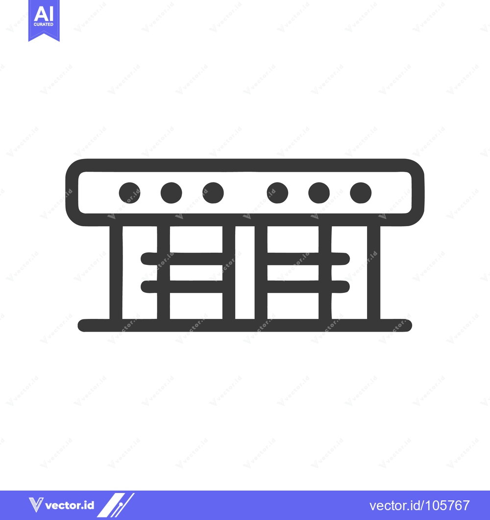 Premium Vector dari Minimalist Gate Icon: Geometric Design with Rounded Edges and Circular