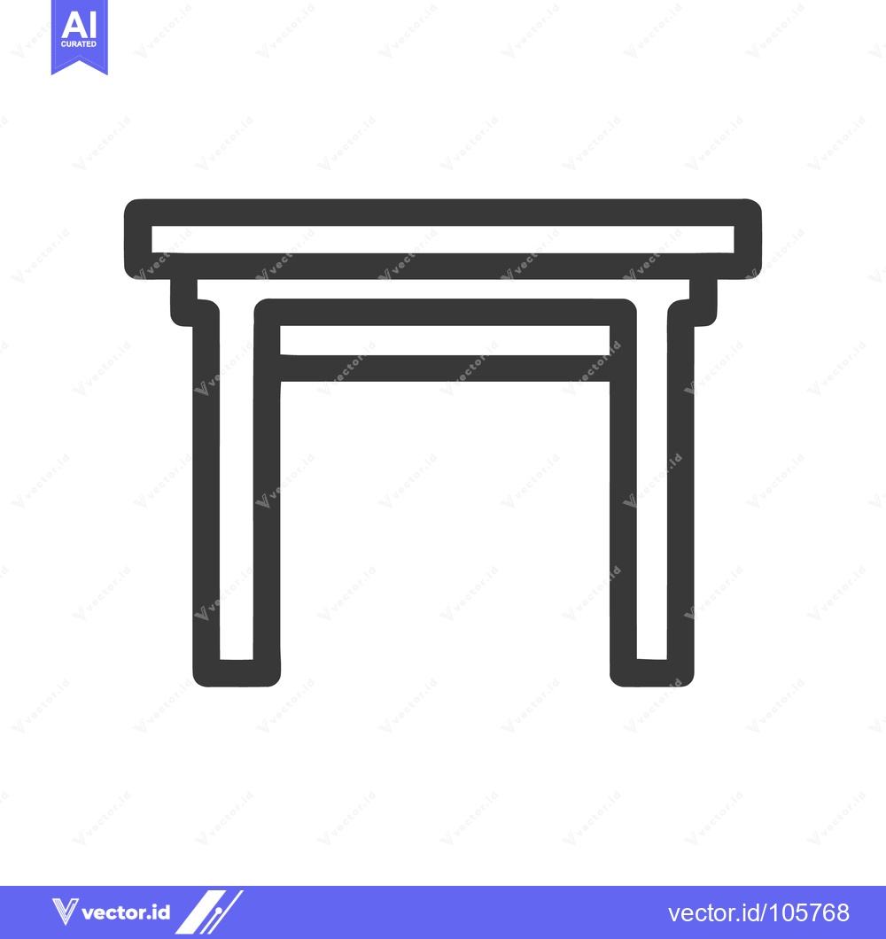 Premium Vector dari Minimalist Table Icon: Clean Line Art Design on White Background