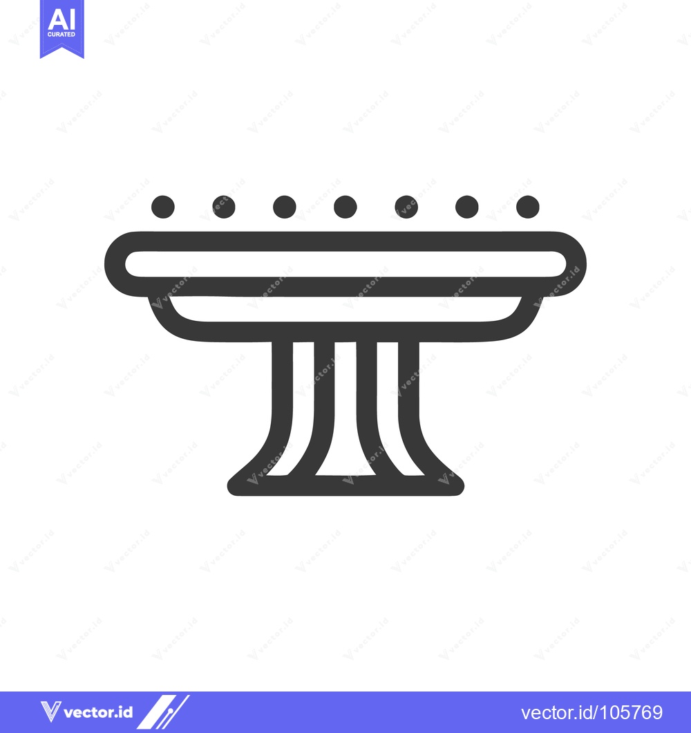 Premium Vector of Elegant Table Icon with Decorative Dots, Minimalist Design
