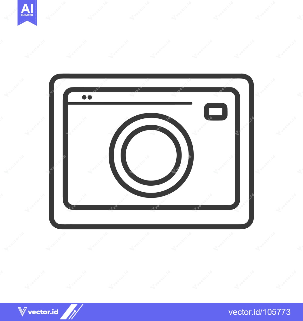 Premium Vector dari Minimalist Camera Icon: Clean Line Art Photography Symbol
