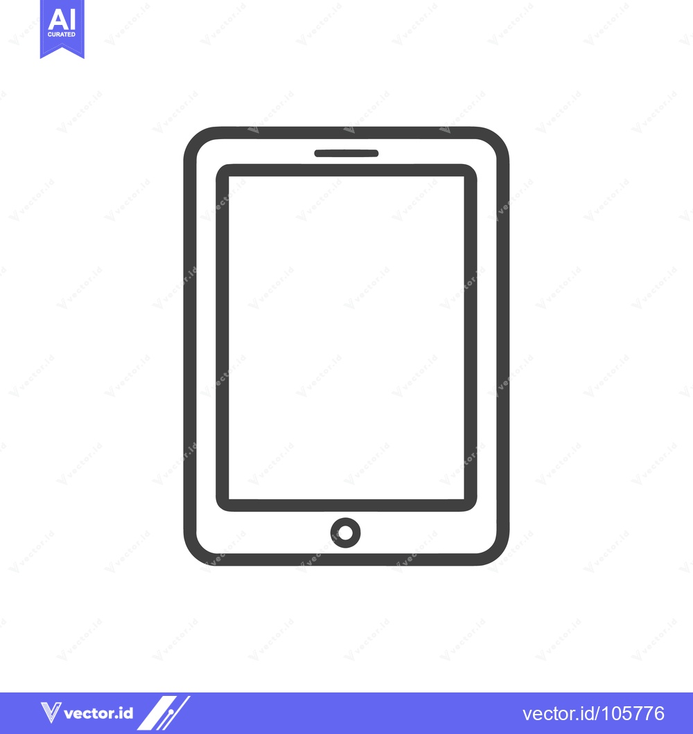 Premium Vector dari Minimalist Tablet Icon: Sleek Design with Rounded Edges and Clean Line