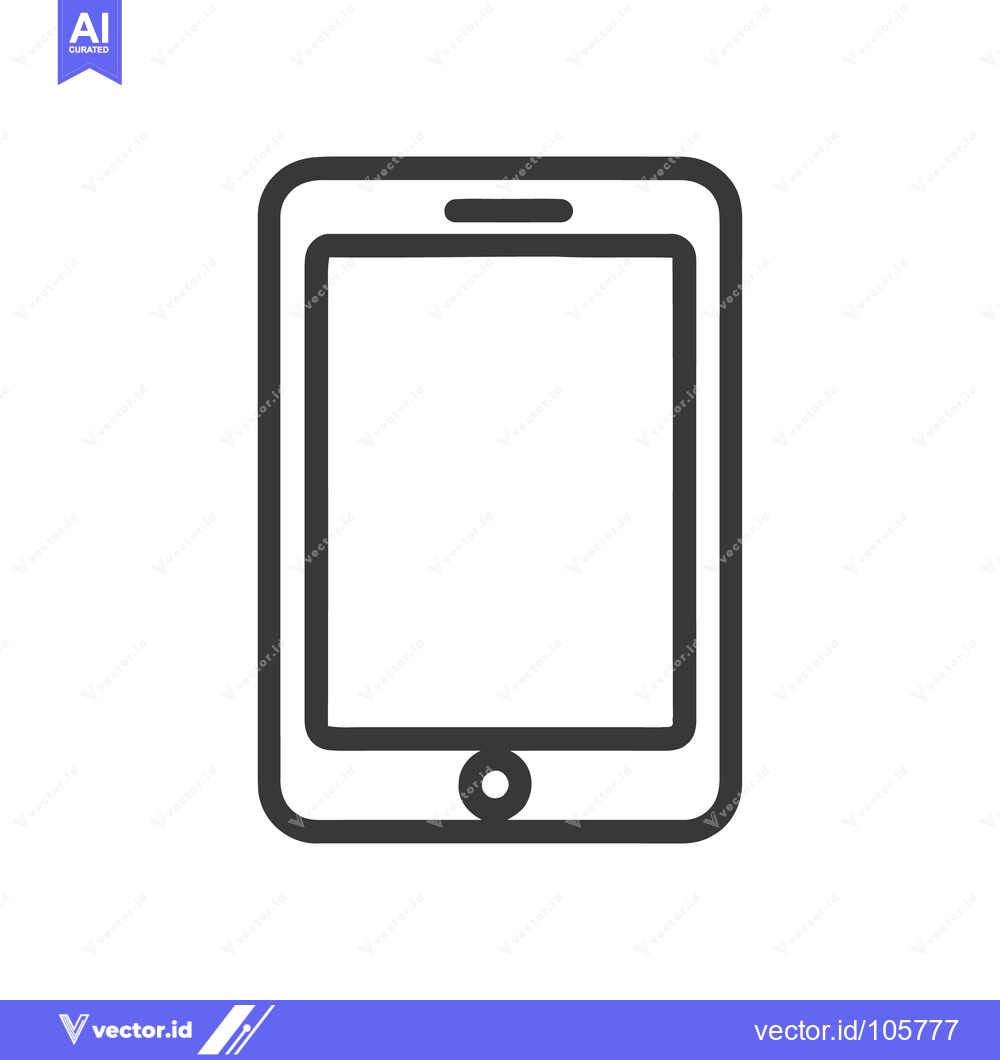 Premium Vector dari Minimalist Tablet Icon: Clean, Modern Design for Digital Communication