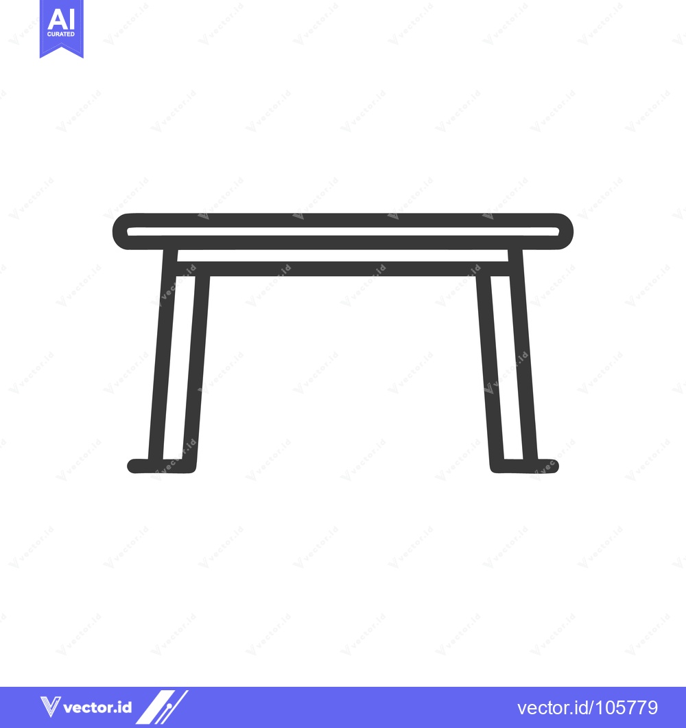 Premium Vector dari Minimalist Table Icon: Clean Line Art on White Background