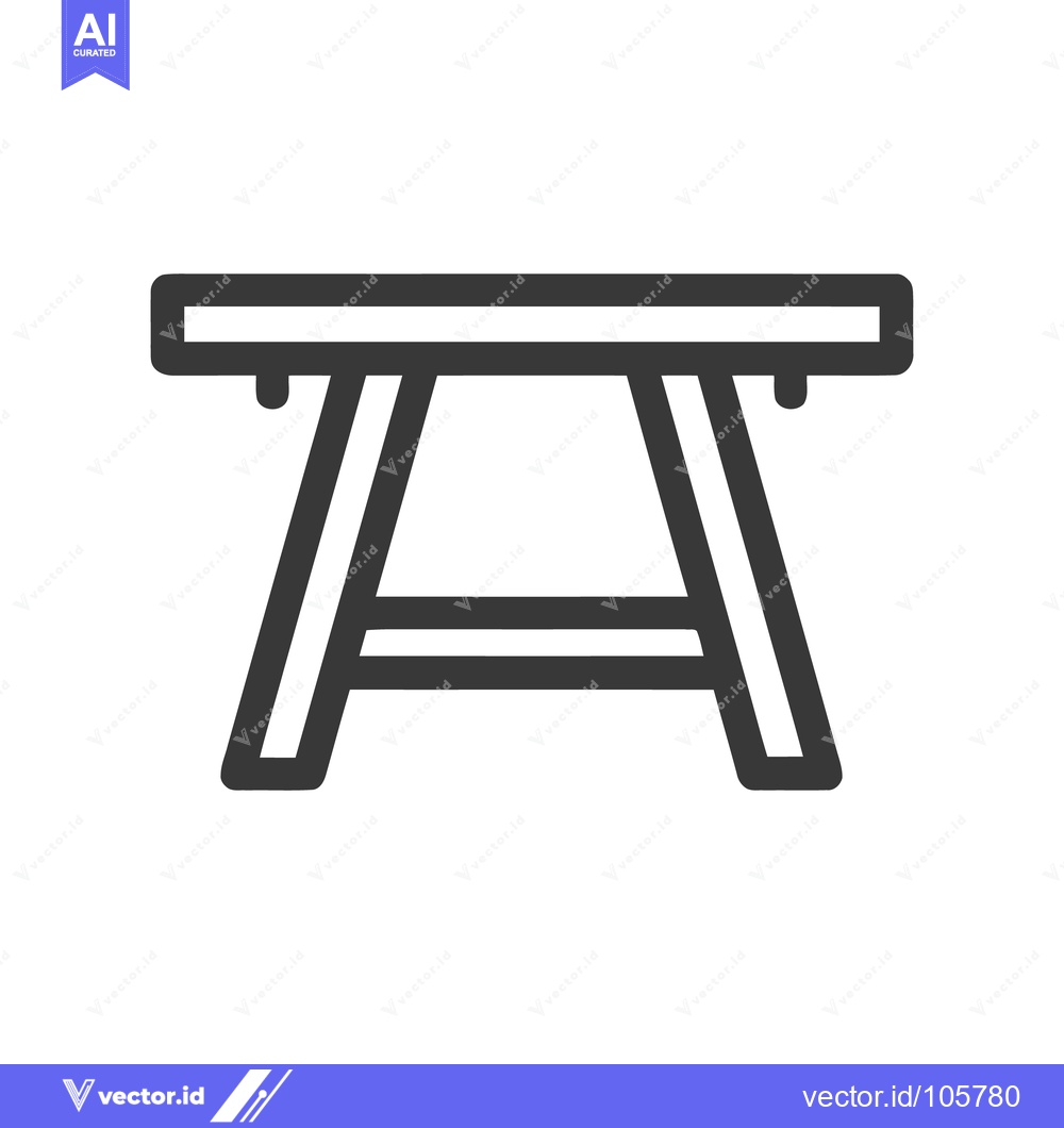 Premium Vector dari Minimalist Table Icon: Simple, Bold Outline on White Background