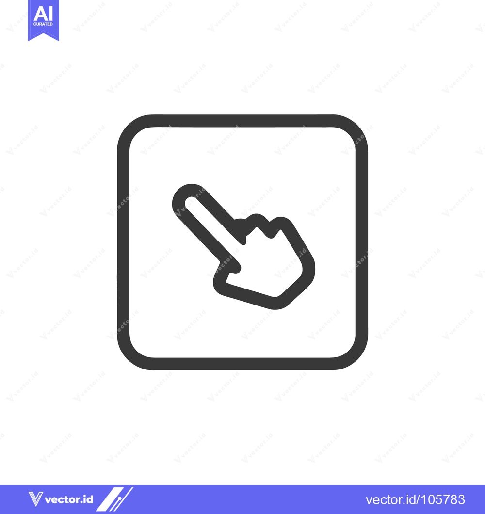 Premium Vector dari Finger Cursor Icon in Rounded Square, Minimalist Design