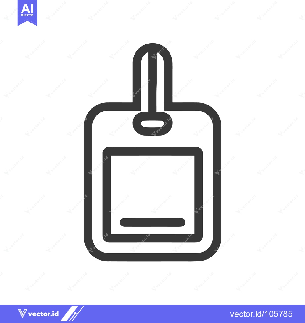 Premium Vector dari Minimalist Luggage Tag Icon: Bold Outline on White Background