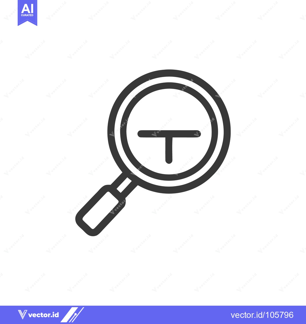 Premium Vector of Magnifying Glass with Minus Sign: Sleek Line Art Icon for Reduction an