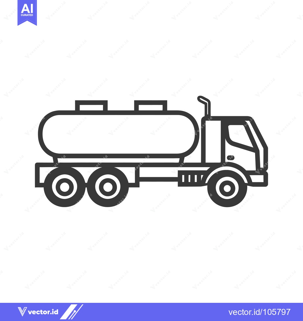 Premium Vector of Tanker Truck Outline Icon Illustration