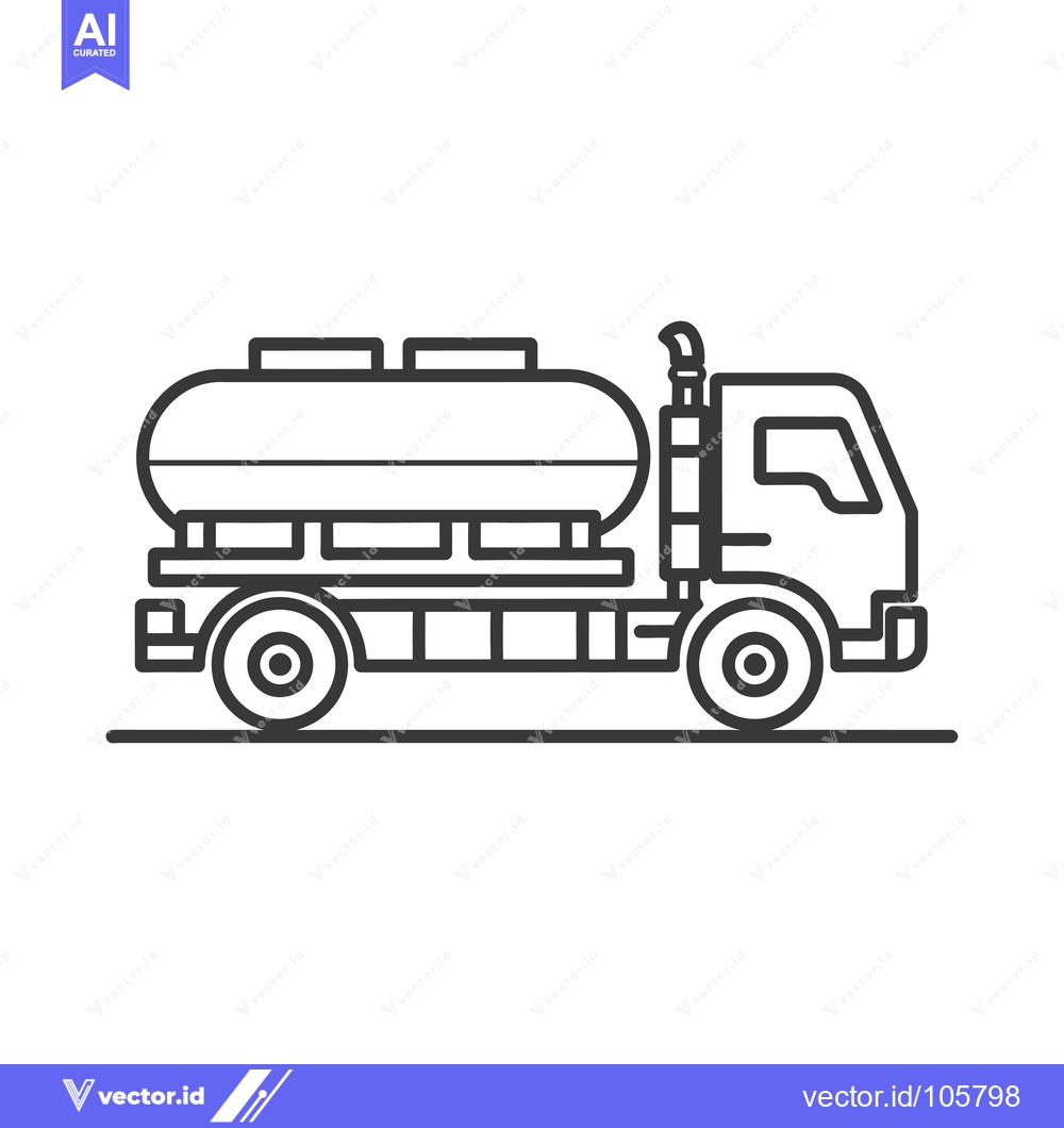 Premium Vector of Tanker Truck with Large Cylindrical Tank