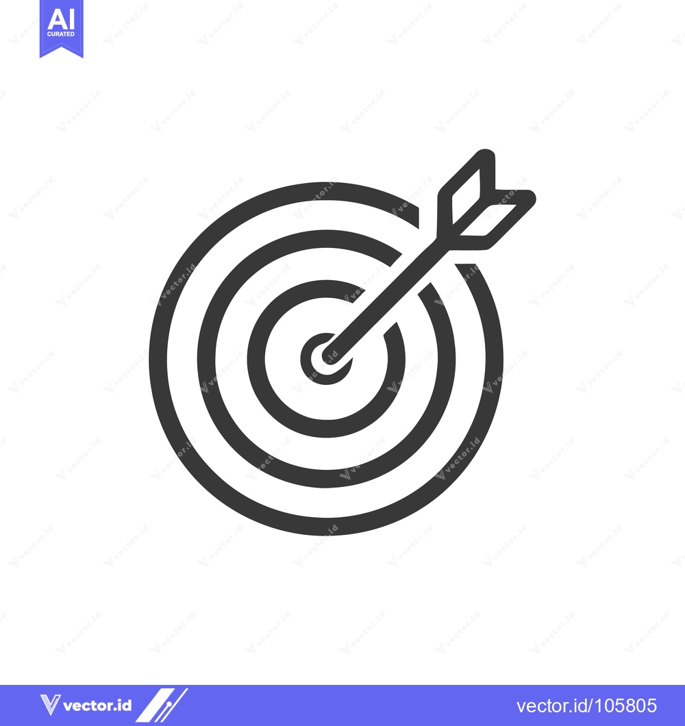 Premium Vector dari Bullseye Arrow Icon: Target Achievement, Precision, and Goal Success