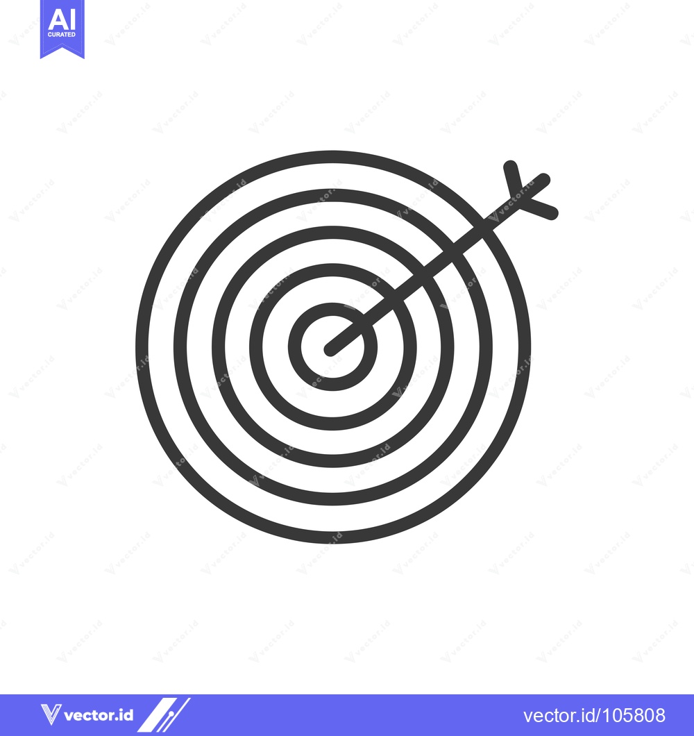 Premium Vector dari Target with an Arrow in the Center