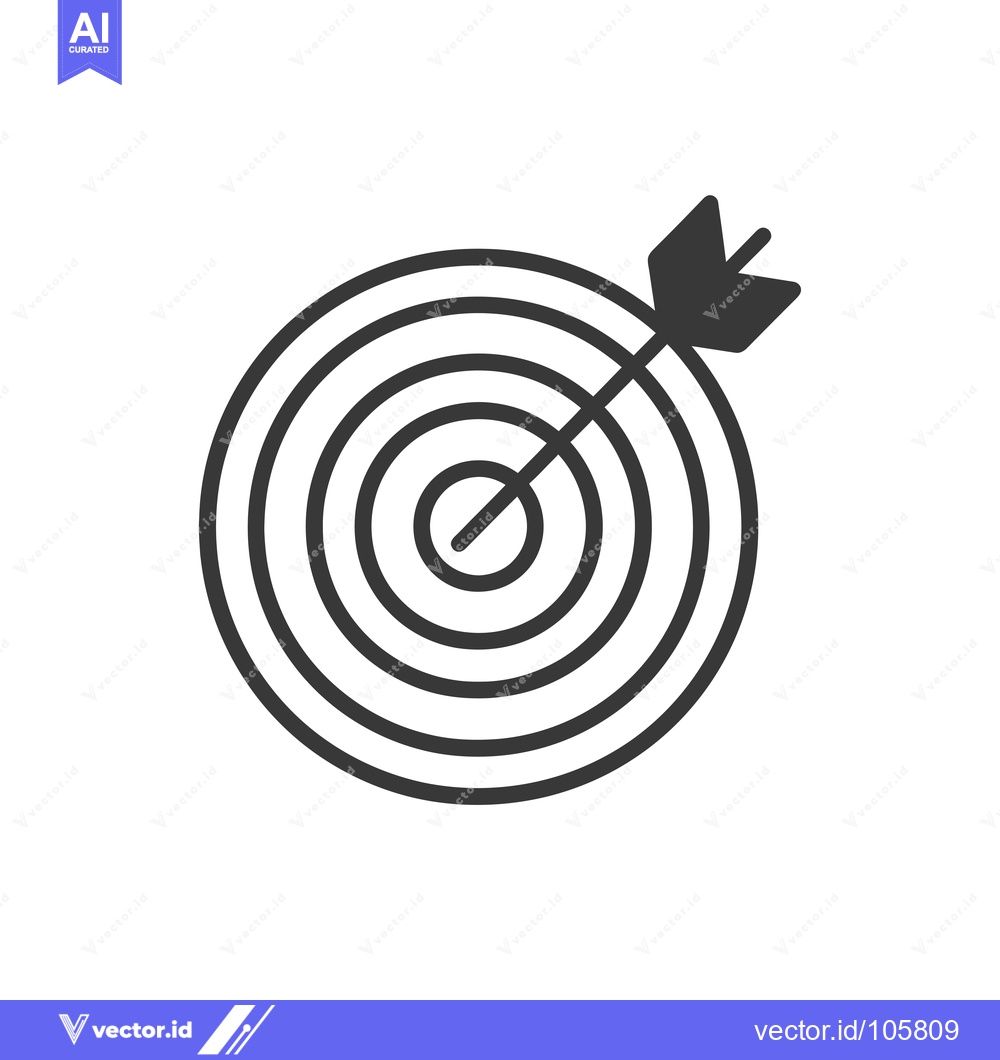 Premium Vector dari Target with arrow in the bullseye