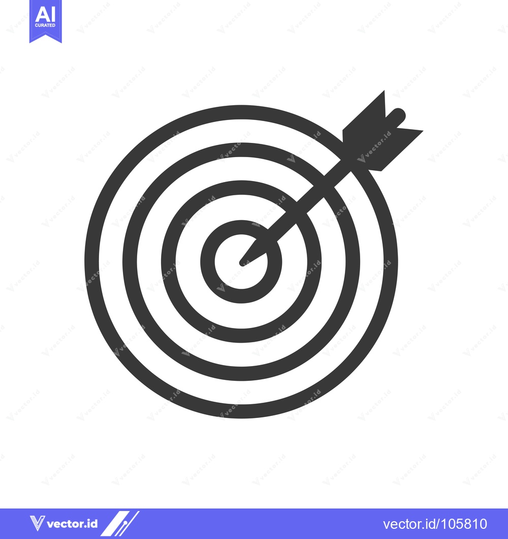 Premium Vector dari Target with arrow in the bullseye