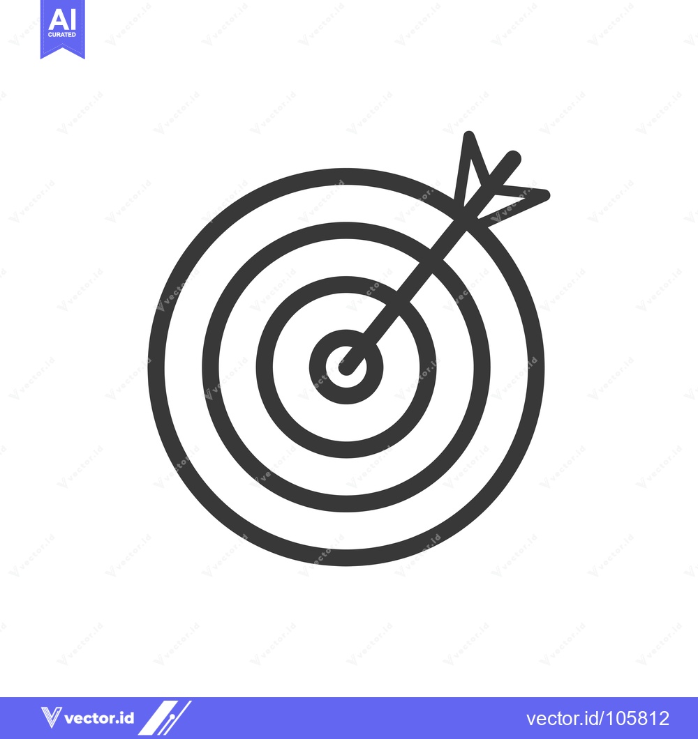 Premium Vector of Target with Arrow in the Center