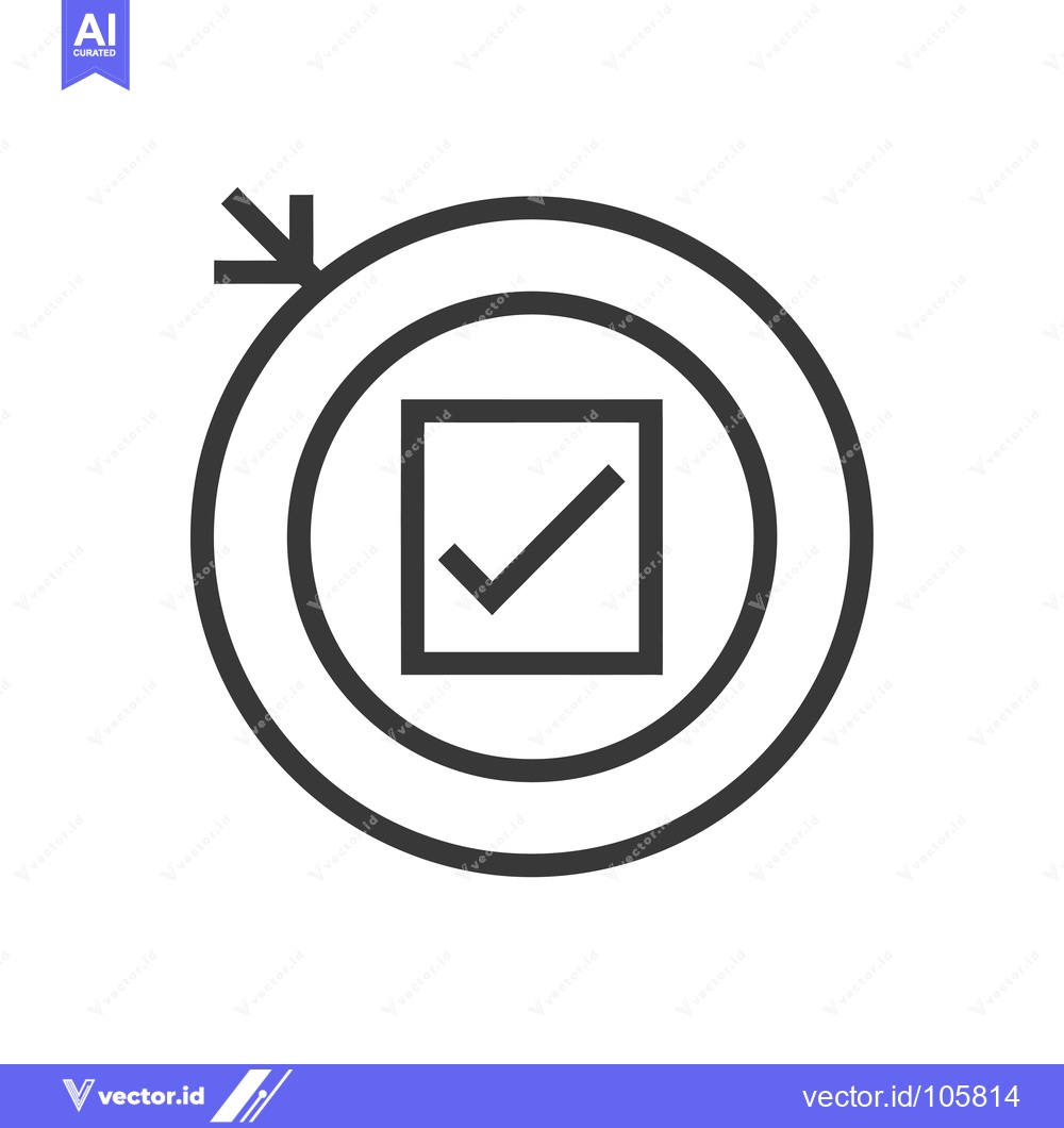 Premium Vector dari Target with Checkmark and Arrow