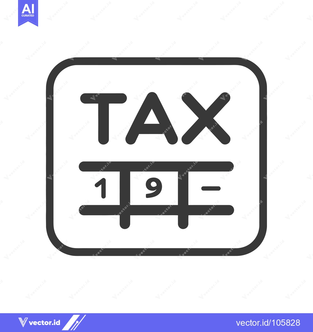 Premium Vector of Tax Calculation Icon with Rounded Square Frame and Numbers 1 and 9