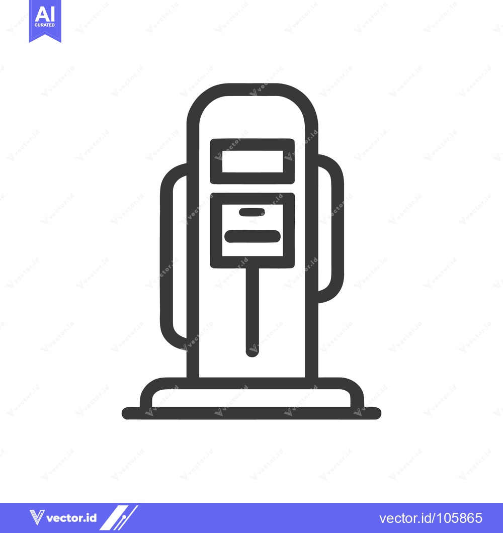 Premium Vector of Minimalist Gas Pump Icon: Clean Line Art for Fuel and Energy Concepts