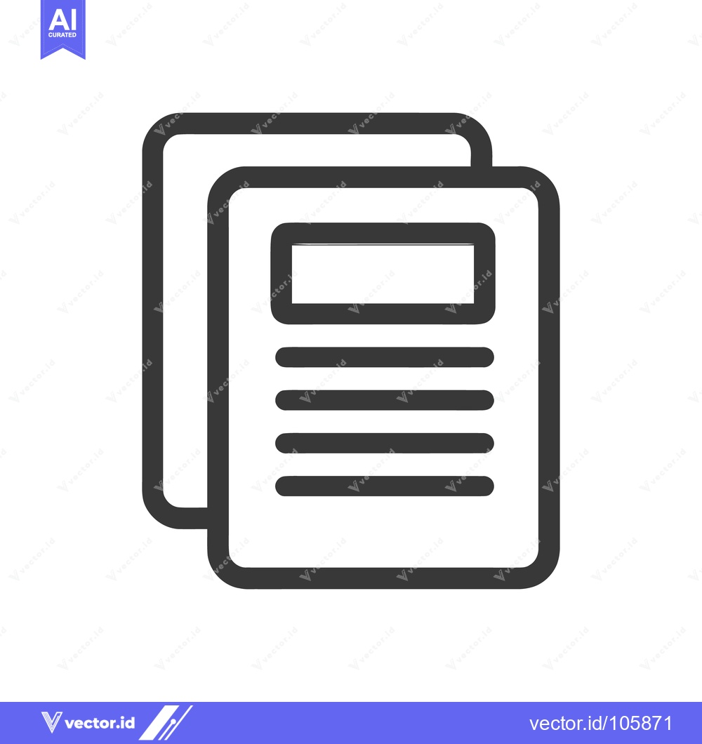 Premium Vector dari Minimalist Documents Icon: Stacked Papers with Rounded Corners and Tex