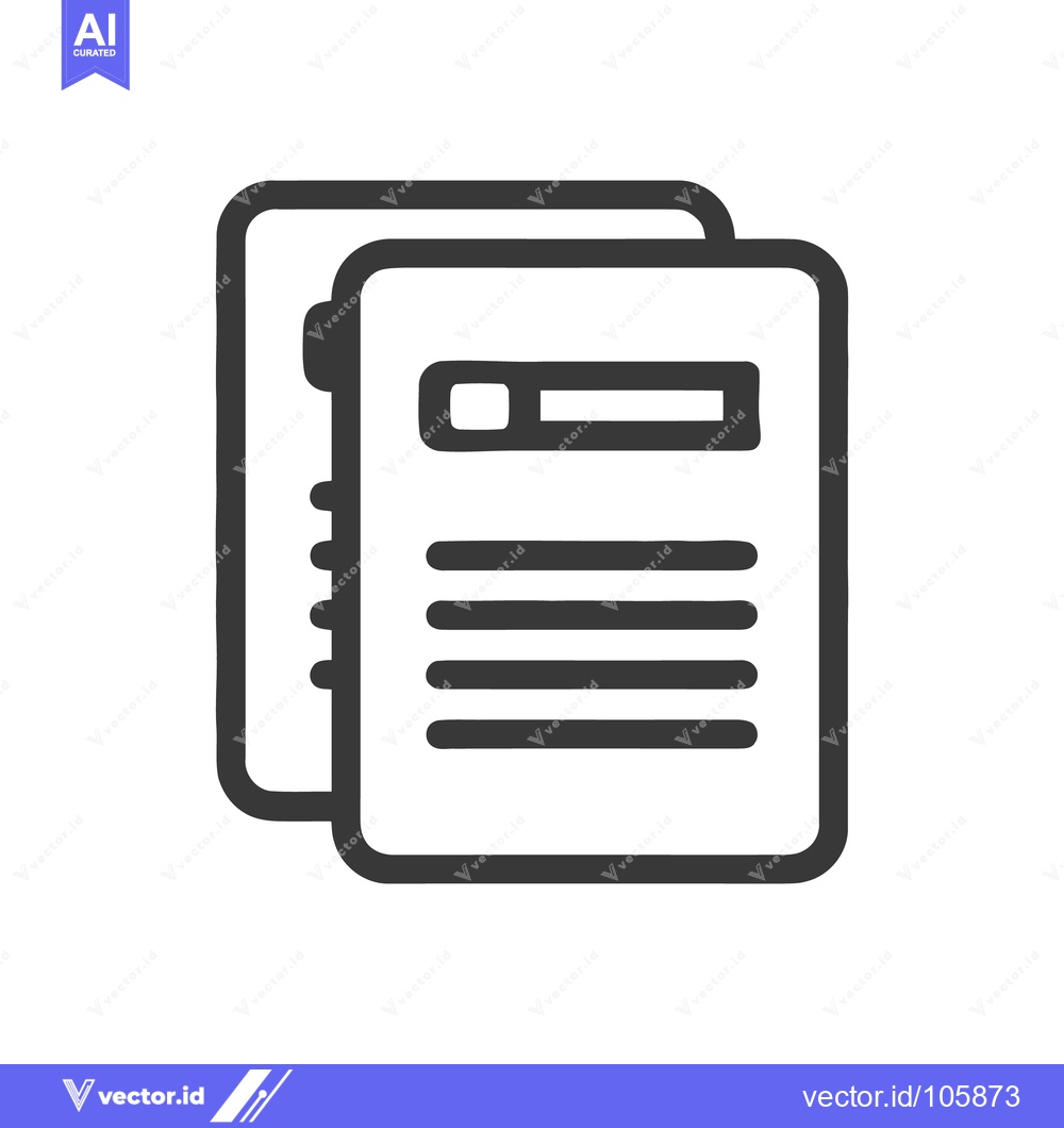 Premium Vector dari Stacked Documents Icon: Simple Black Outline on White Background