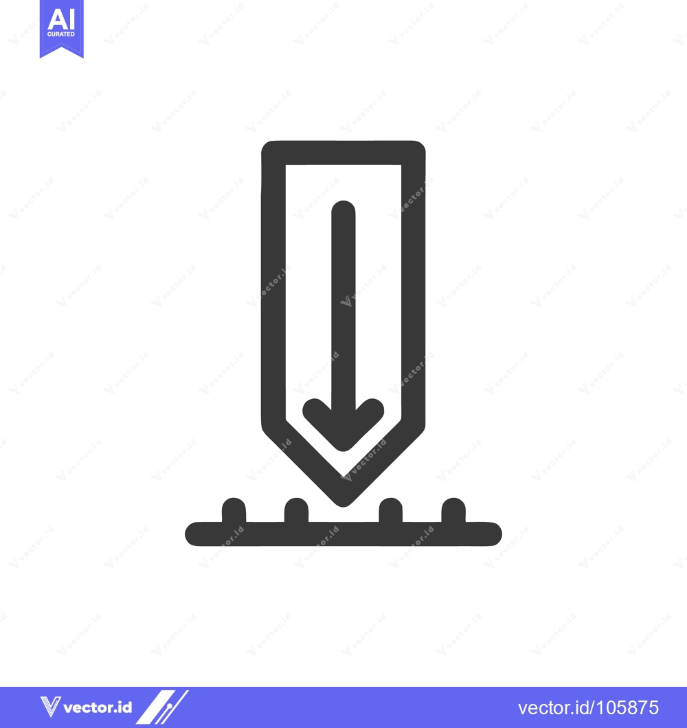 Premium Vector dari Arrow Impact: Downward Force Icon with Ground Contact Detail