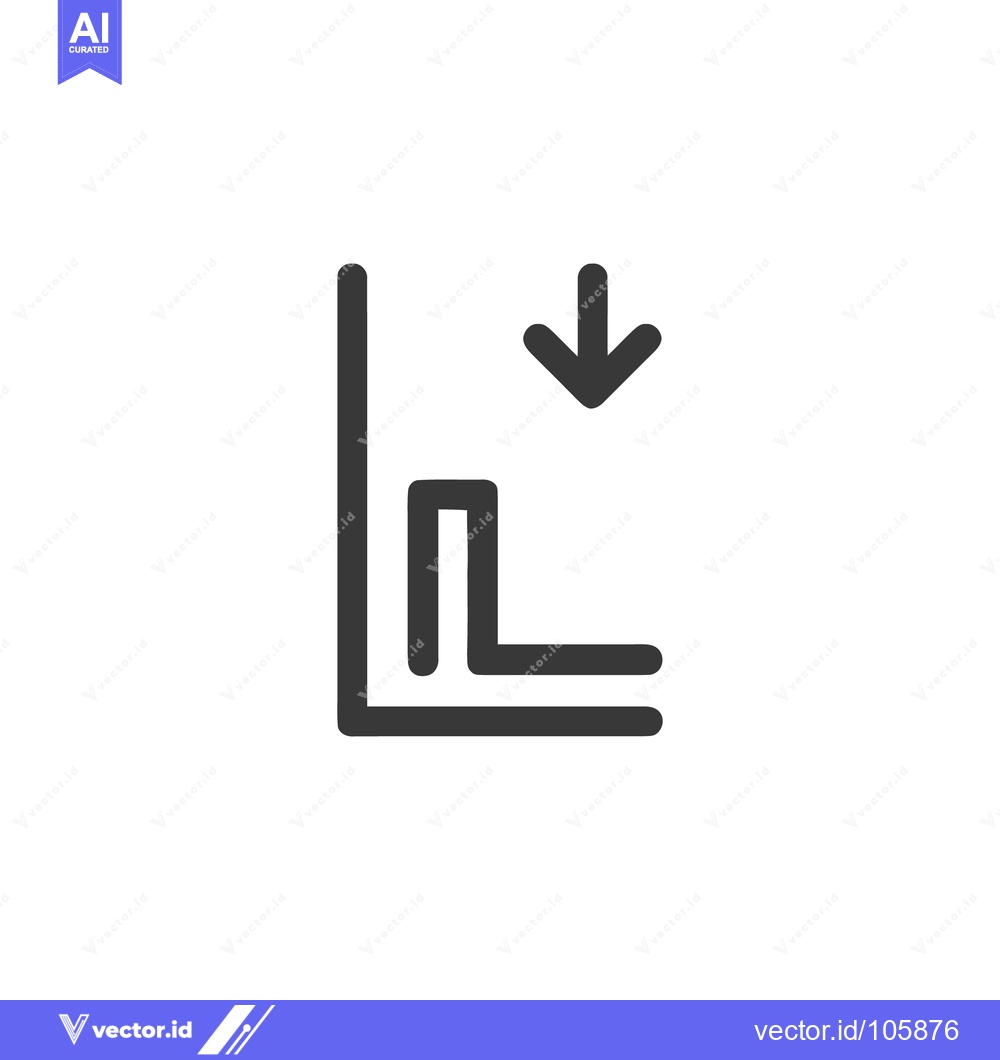 Premium Vector dari Decreasing Graph Icon: Downward Trend, Minimalist Line Art Symbol