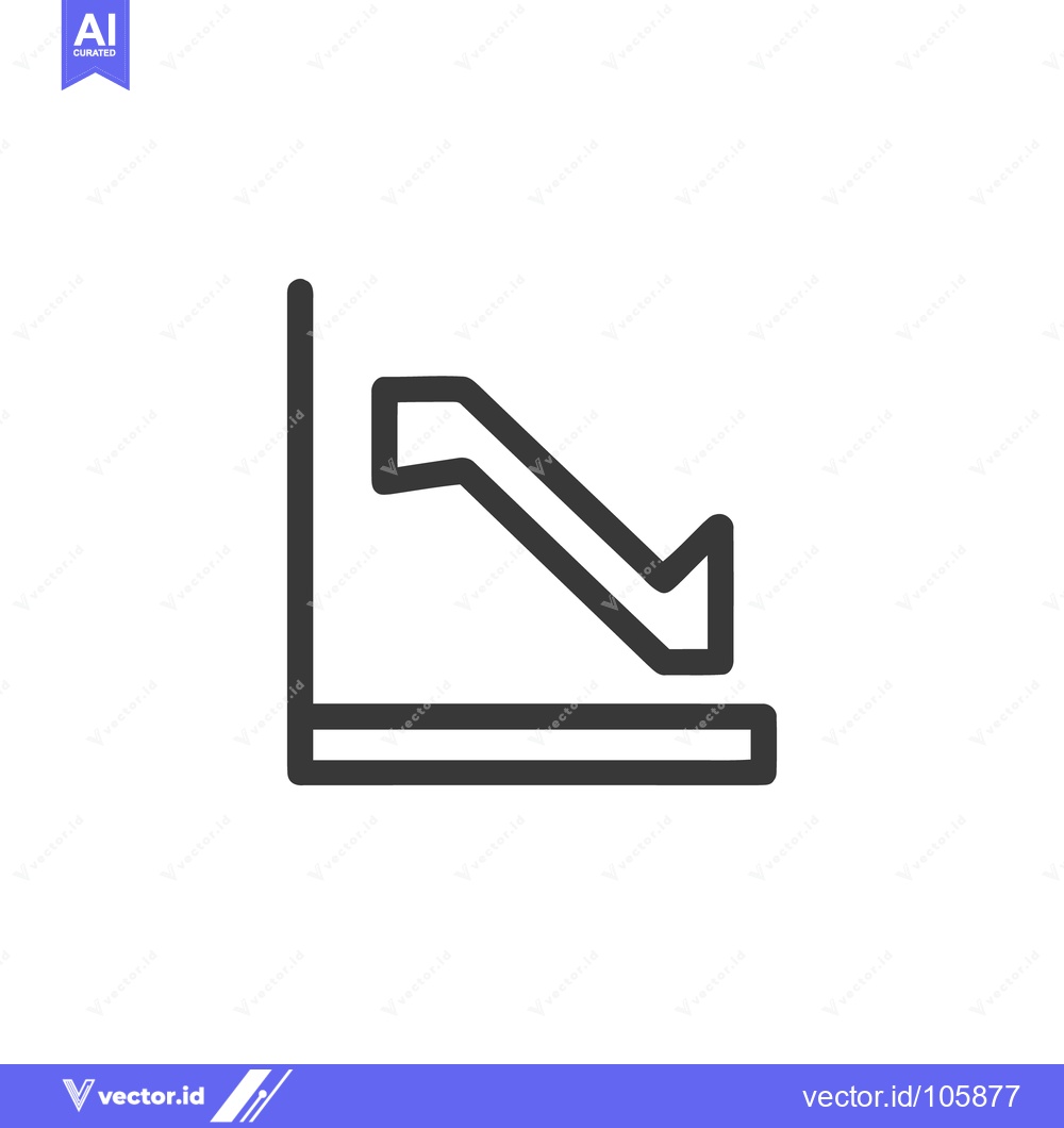 Premium Vector of Declining Trend: Simple Line Graph Illustrating Downward Economic Traj