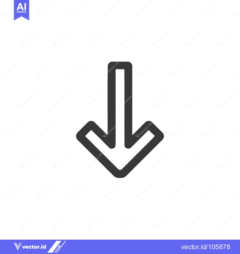 Premium Vector dari Bold Down Arrow Icon: Simple, Modern Design on White Background