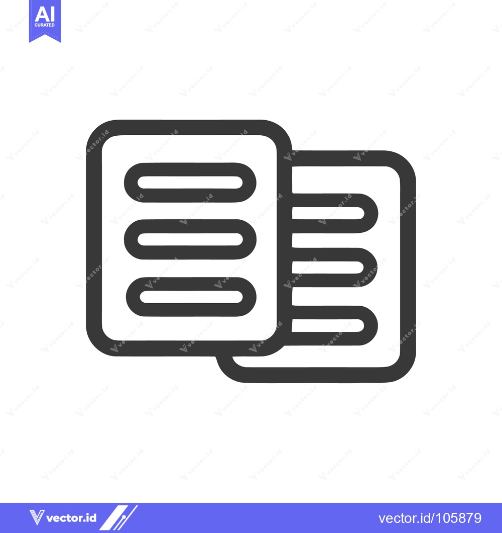 Premium Vector of Stacked Documents Icon: Minimalist Design with Rounded Corners and Bol