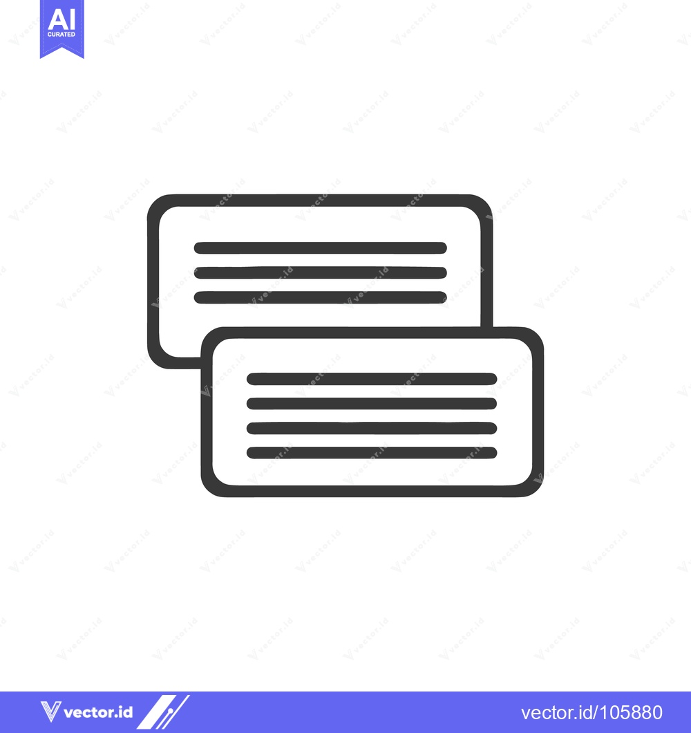 Premium Vector dari Stacked Text Boxes Icon: Minimalist Design for Communication and Infor