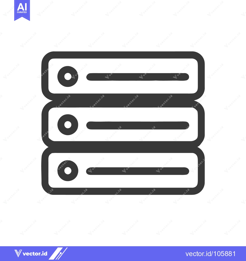Premium Vector dari Minimalist Server Stack Icon: Clean, Bold Data Storage Representation