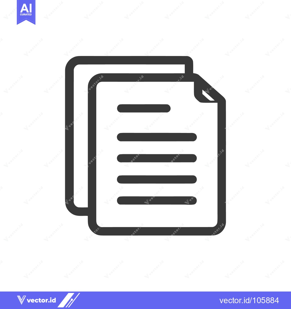 Premium Vector dari Stacked Documents Icon: Minimalist Design for File Management and Info