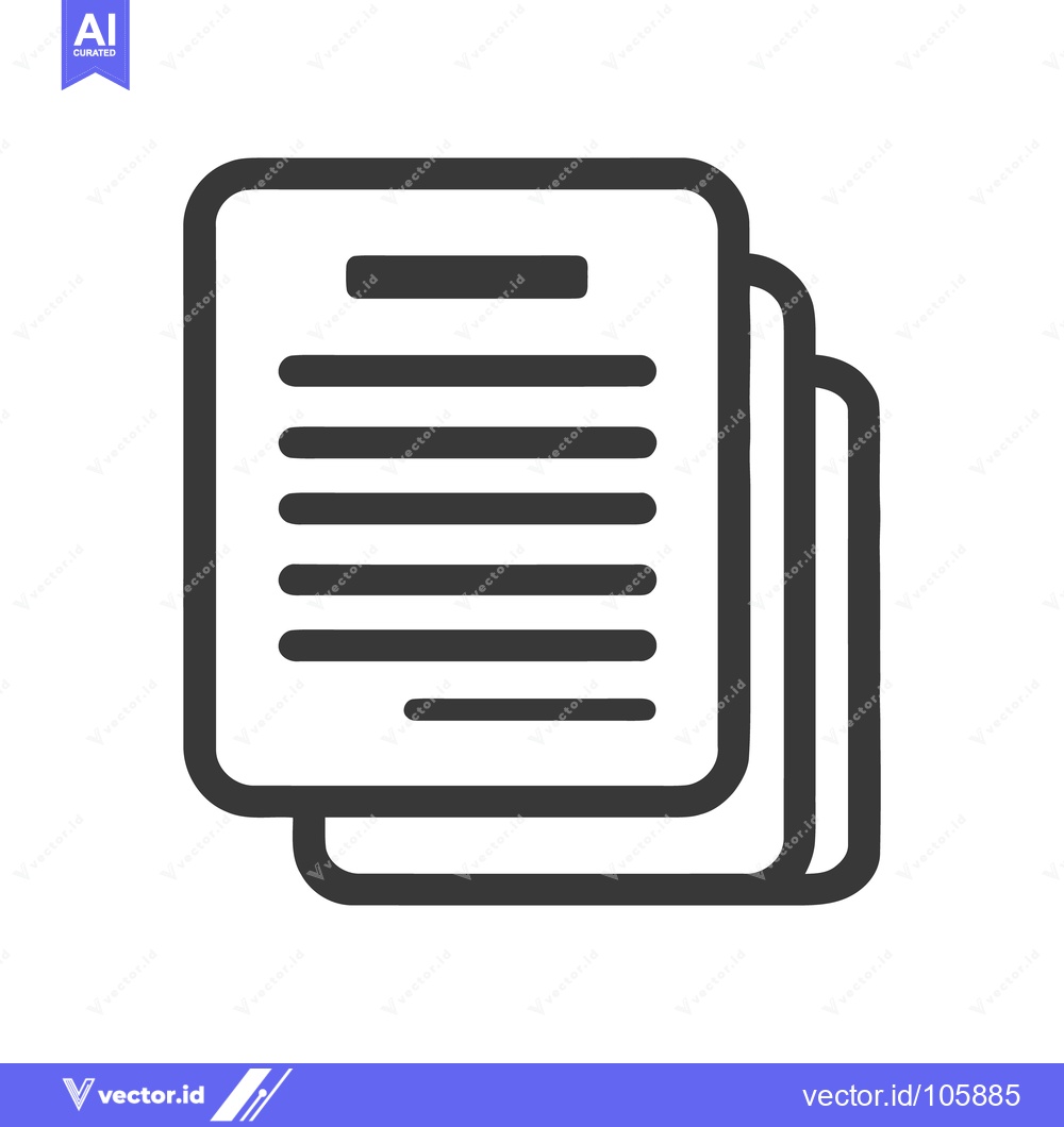 Premium Vector dari Stacked Documents Icon: Simple, Bold Line Art for Business and Informa