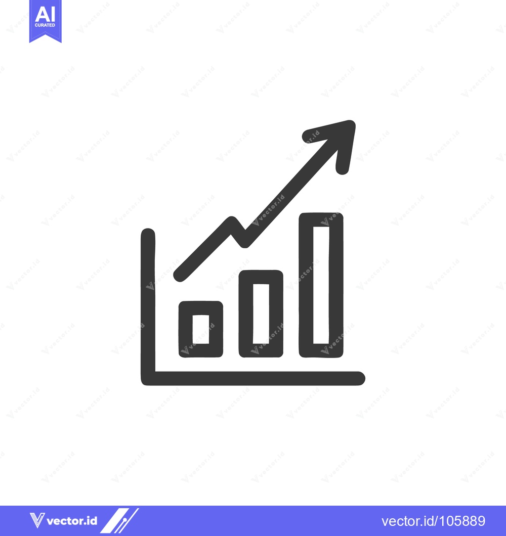 Premium Vector of Ascending Bar Graph with Arrow: Growth and Progress Icon