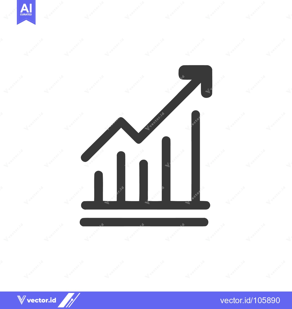 Premium Vector dari Ascending Graph Icon: Business Growth and Positive Trend Illustration